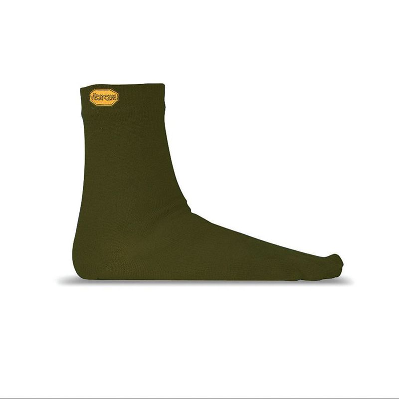 Vibram FiveFingers Crew Wool Férfi Zokni - Olivazöld NSHF678